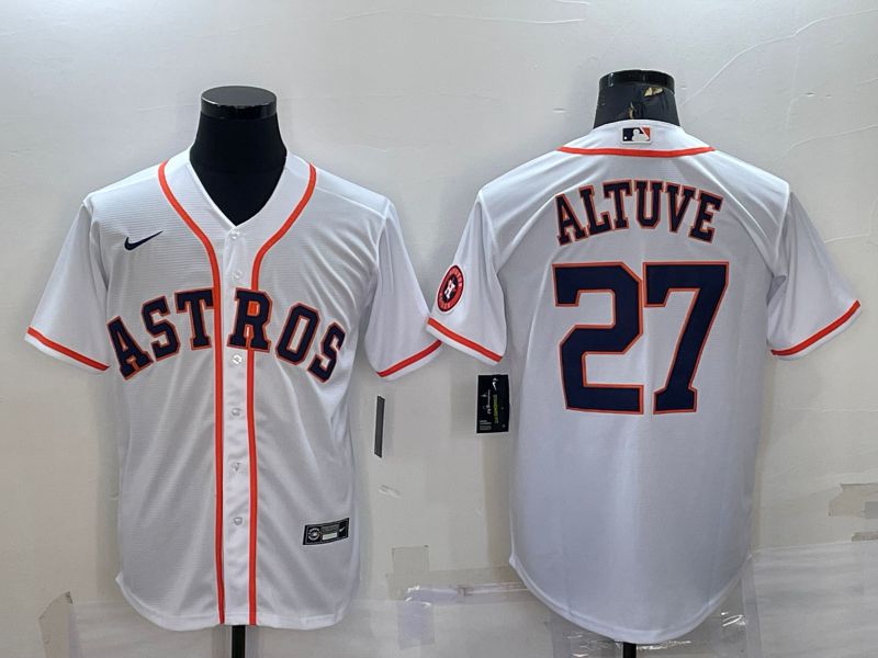 Men Houston Astros 27 Altuve White Game Nike 2022 MLB Jerseys